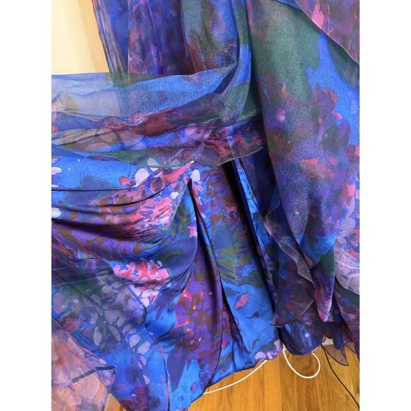 NWT Theia Dorian Strapless Floral Print Organza Gown Size 10 $945 [jb] - Picture 11 of 15